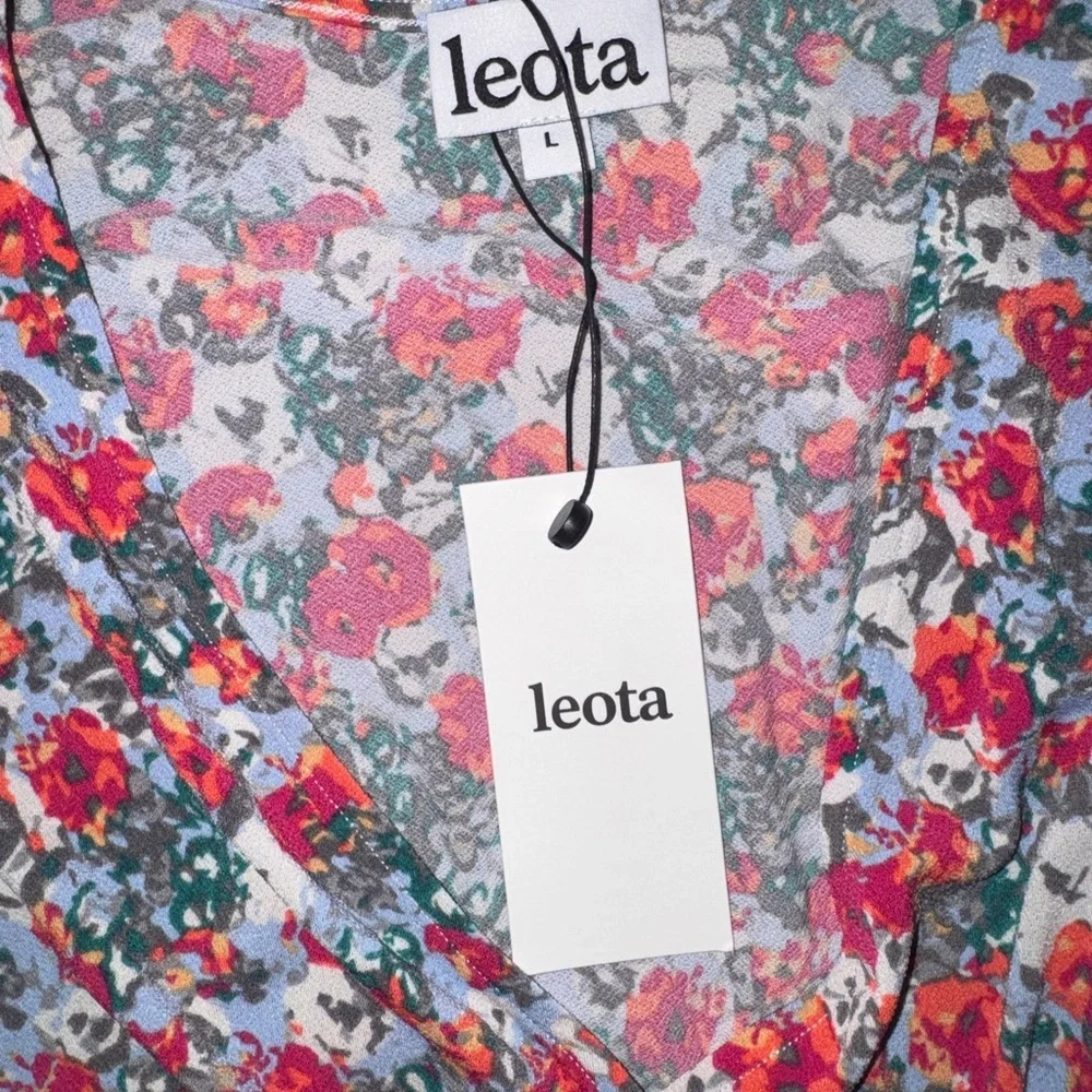 Leota Pink Floral Wrap Dress with Long Sleeves
